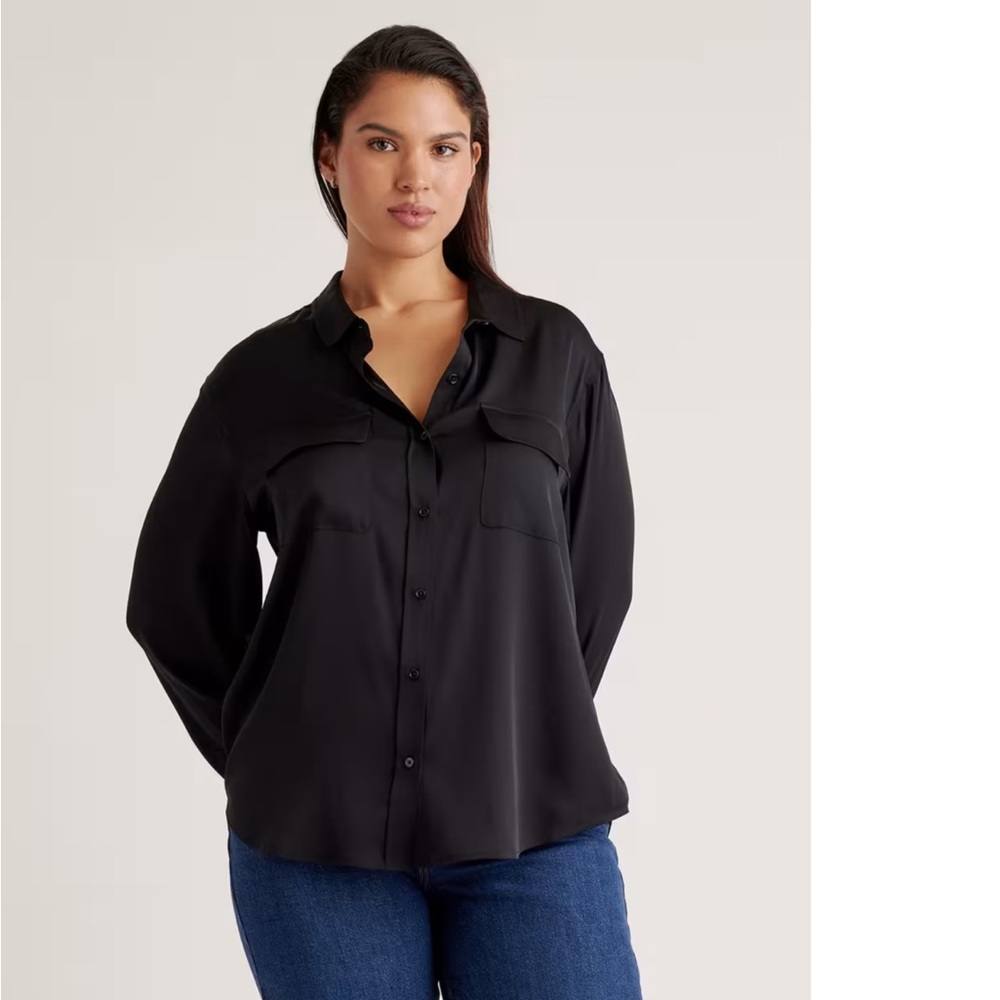 Catherine Quin Silk Utility Long Sleeve Blouse